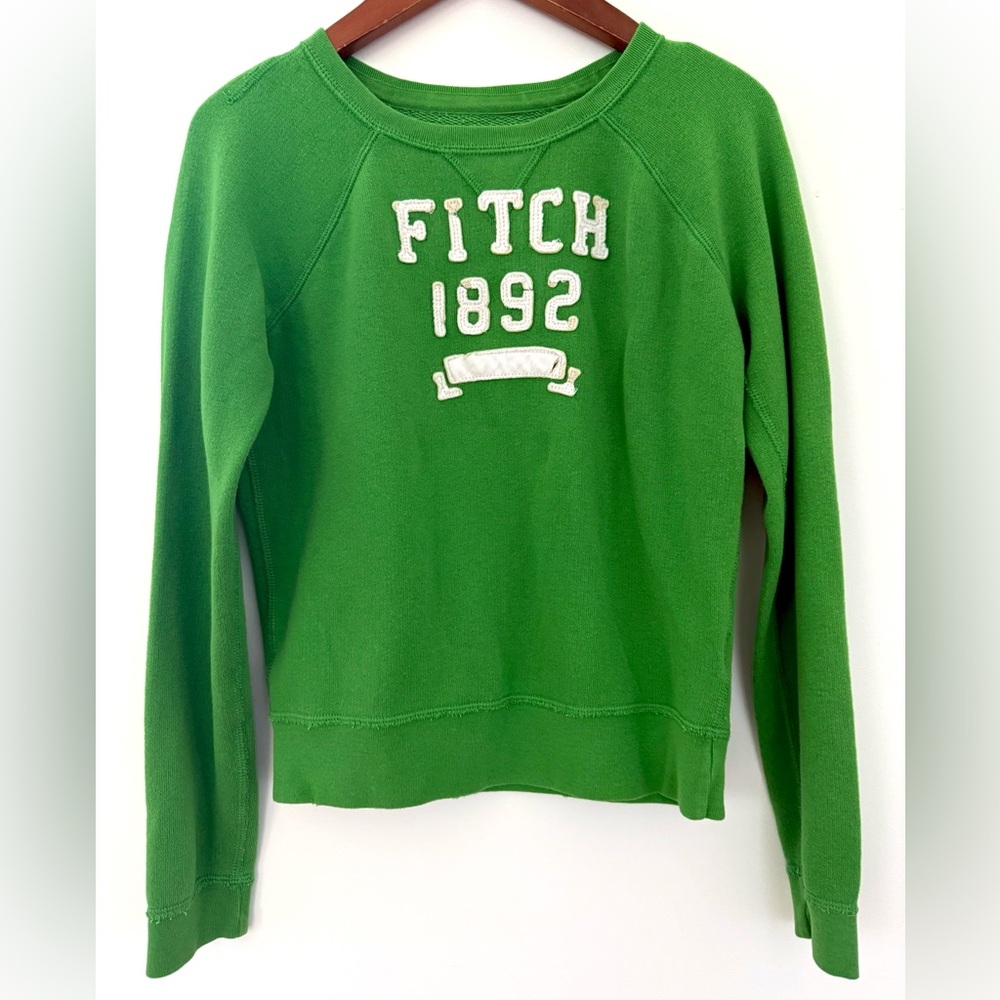 Abercrombie Women's Sweater Top Sweatshirt Distressed Appliqué Crew Neck Size S